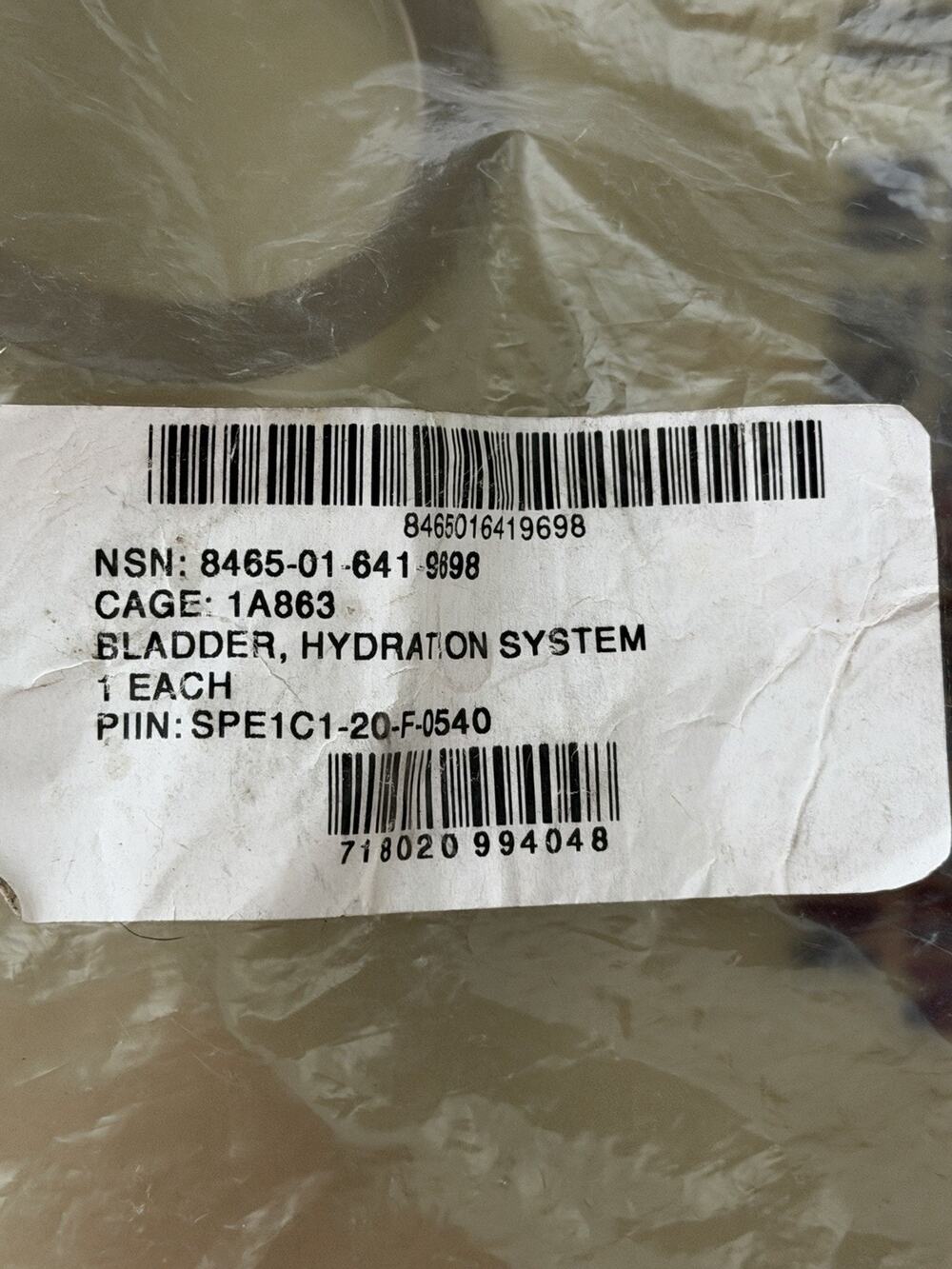 Military Army Tan Molle Hydration System Bladder 100 oz Skilcraft New in Bag